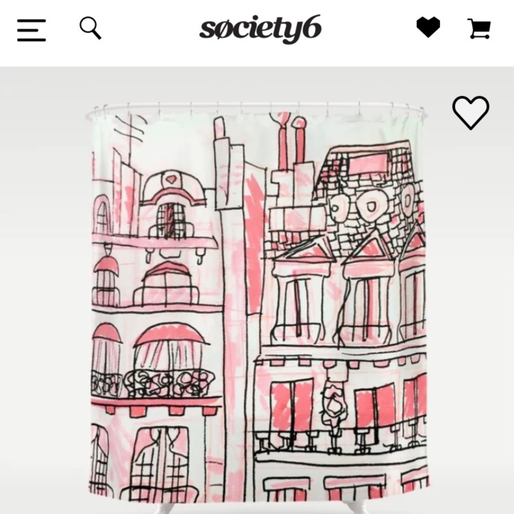 **SALE** Pink Parisian shower curtain
